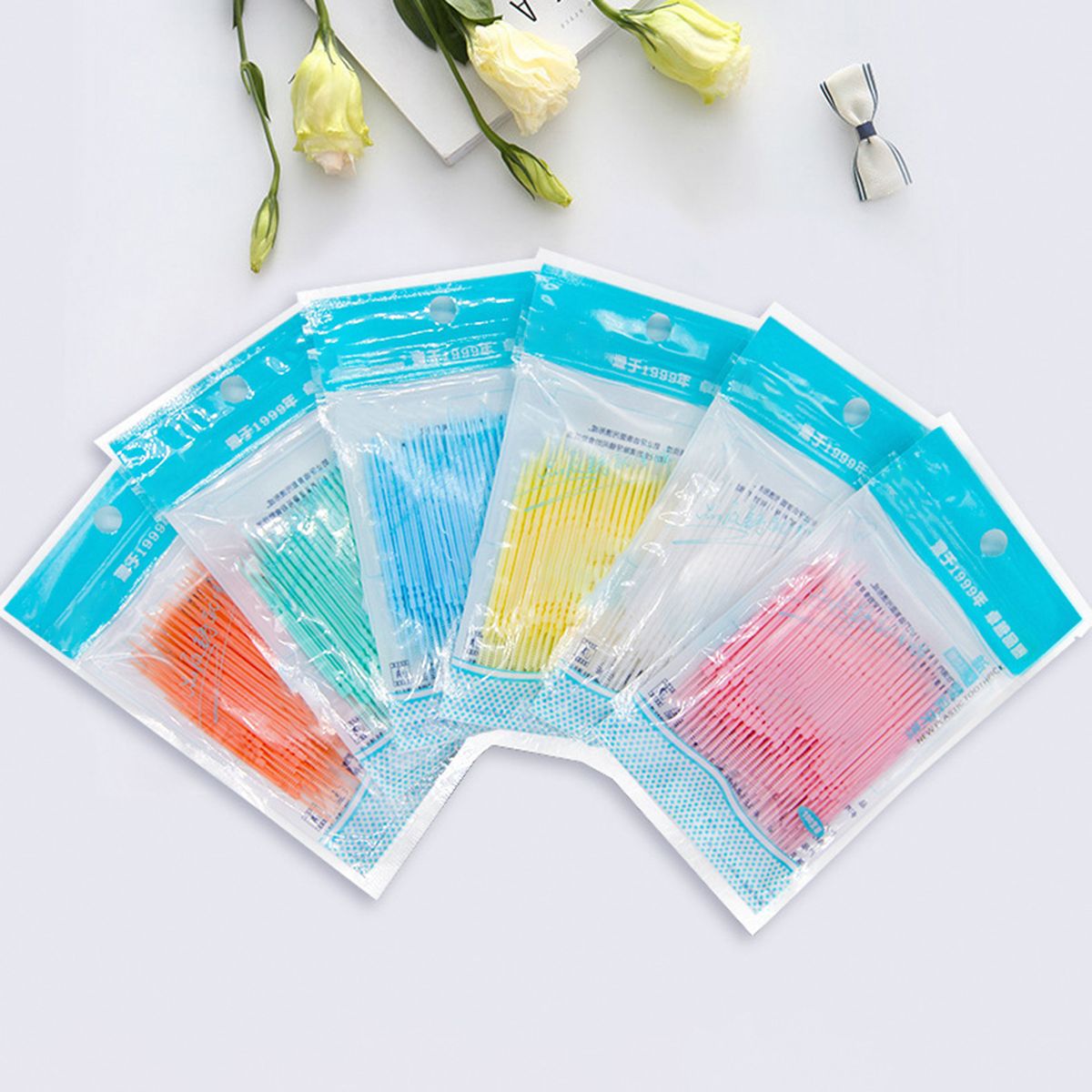 100Pcs/Set Toothpick Safe Colorful Exquisite Double-Green