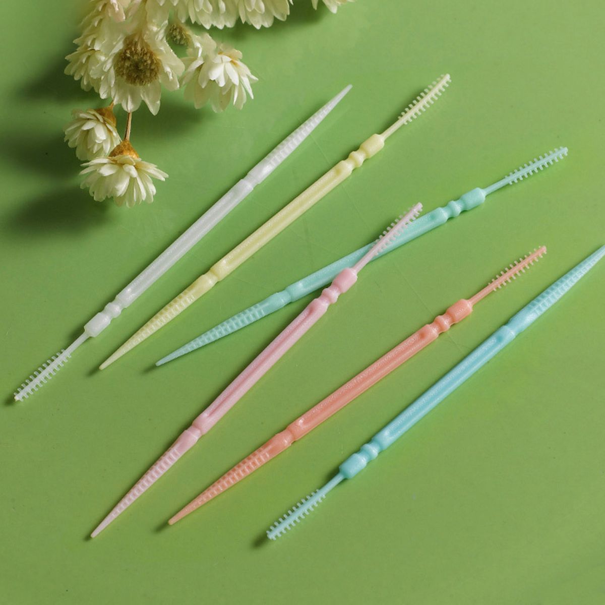 100Pcs/Set Toothpick Safe Colorful Exquisite Double-Green
