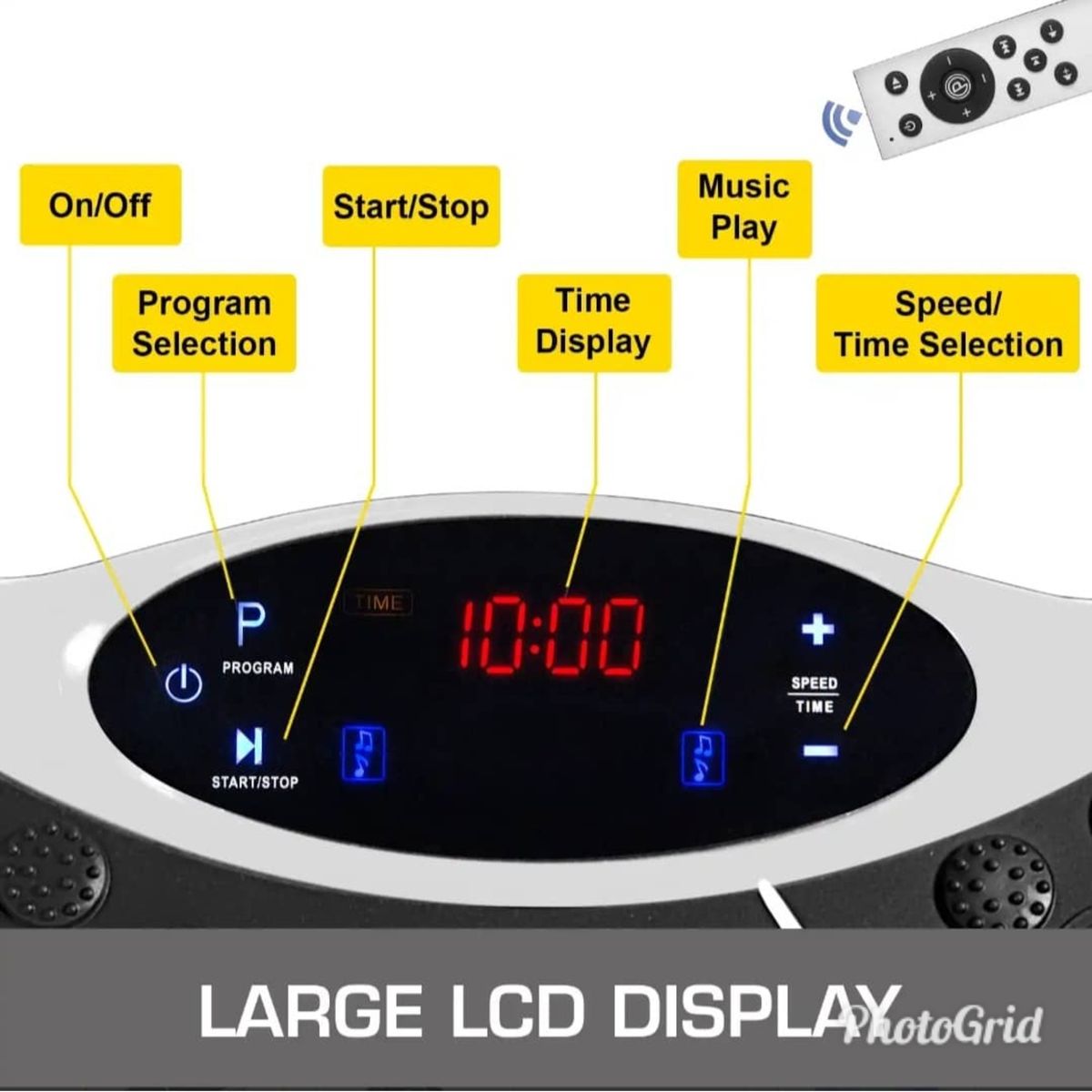 Bluetooth Vibration Platform Massager (California Fitness) Blood Circulation, Calories Burner, Weight Loss