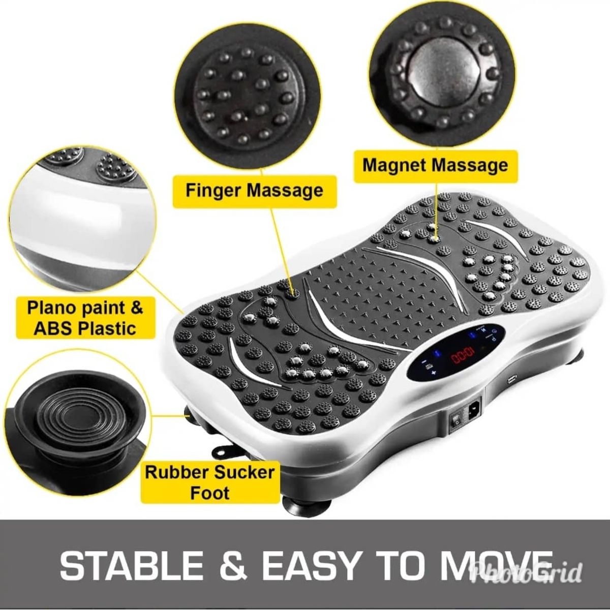 Bluetooth Vibration Platform Massager (California Fitness) Blood Circulation, Calories Burner, Weight Loss