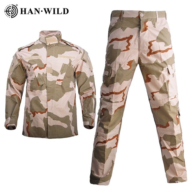 Mens Tactical Clothing Combat Shirt Sand Camo_M(65-75kg)
