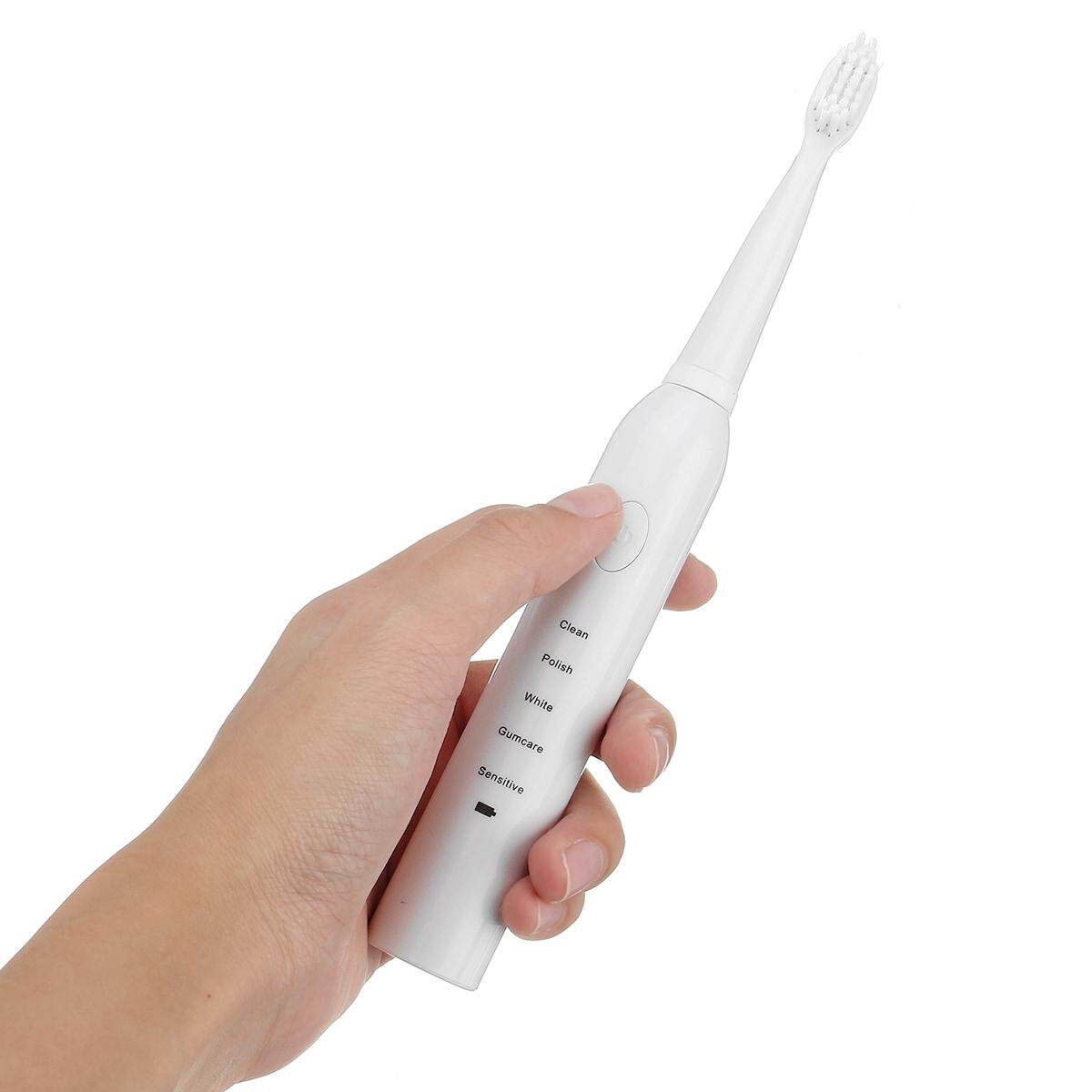 Sonic Electric Toothbrush Rechargeable USB Charger Timing With 4 Heads Waterproof IP67 Teeth Tooth Brush Professional 5 Modes For Children Adult White