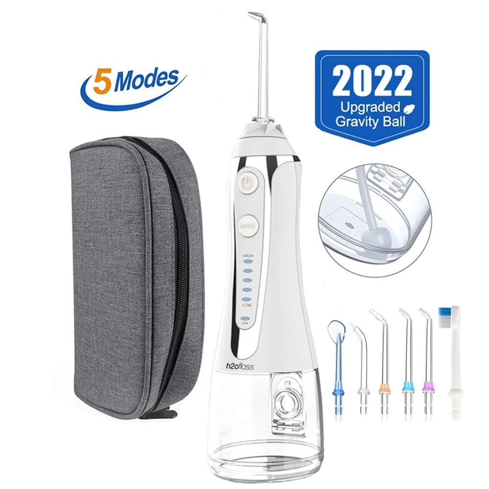 H2ofloss Water Flosser Professional Cordless Dental Oral  300ML Portable USB Rechargeable IPX7