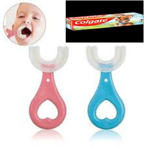 1pc Kid's Toothbrush For 0-6yrs +free Kid Colgate Toothpaste