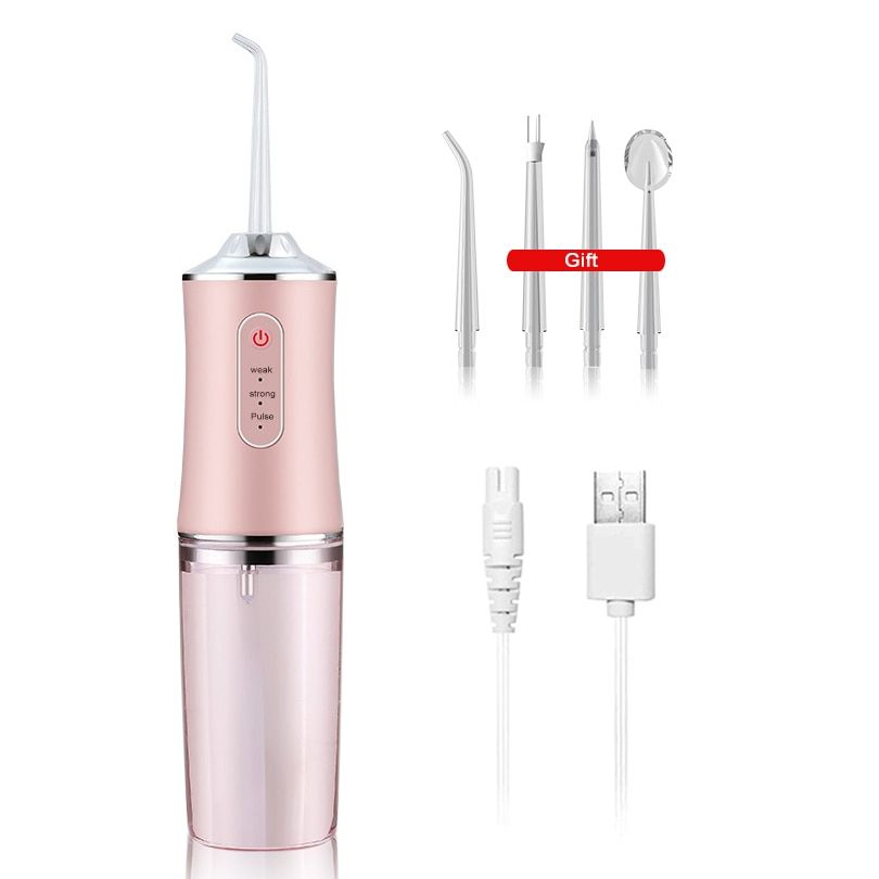 Waterproof Oral  Dental Water Jet Waterflosser USB Rechargeable Water Flosser 220ML Water Tank