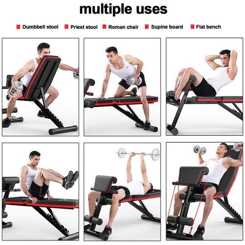 Adjustable Weight Bench Foldable Sit Up Bench 4 In 1 Multi - Position Workout Bench