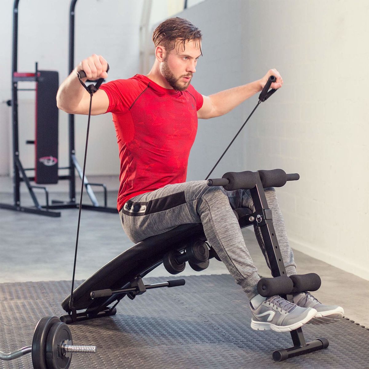Adjustable Exercise Sit Up Bench With Dumbbells