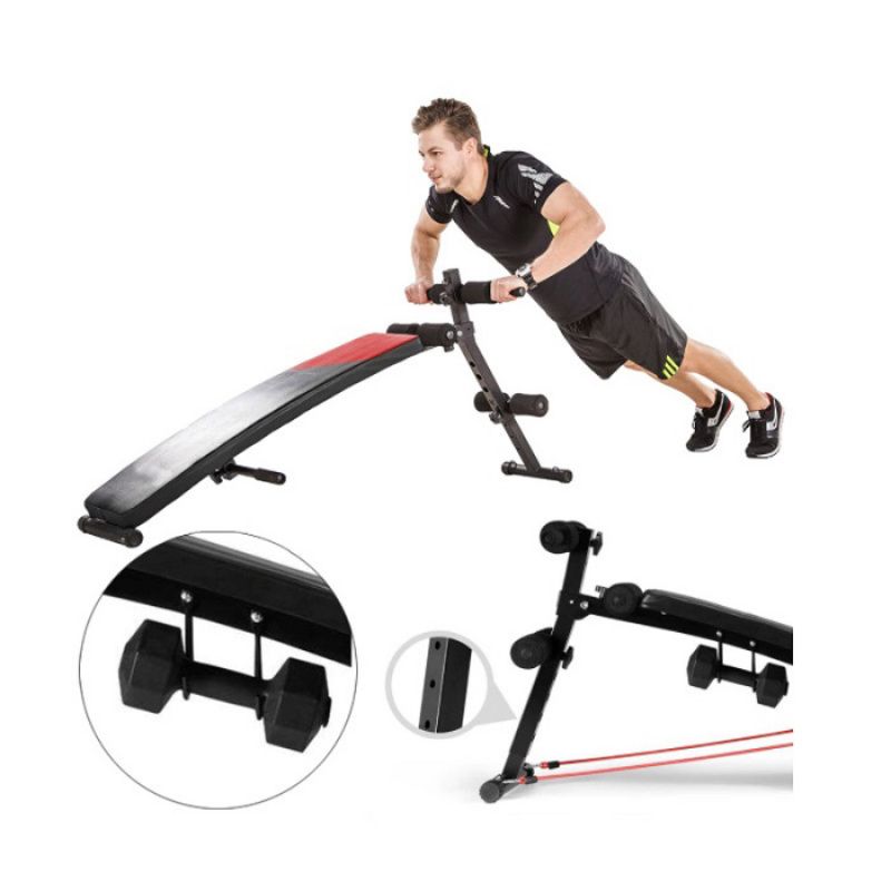 Adjustable Exercise Sit Up Bench With Dumbbells