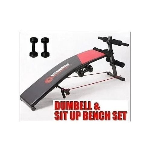 Adjustable Exercise Sit Up Bench With Dumbbells