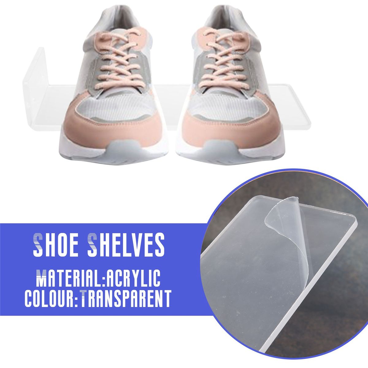 6 Pack Floating Shoe Display,Shelves Wall Mount Levitating S