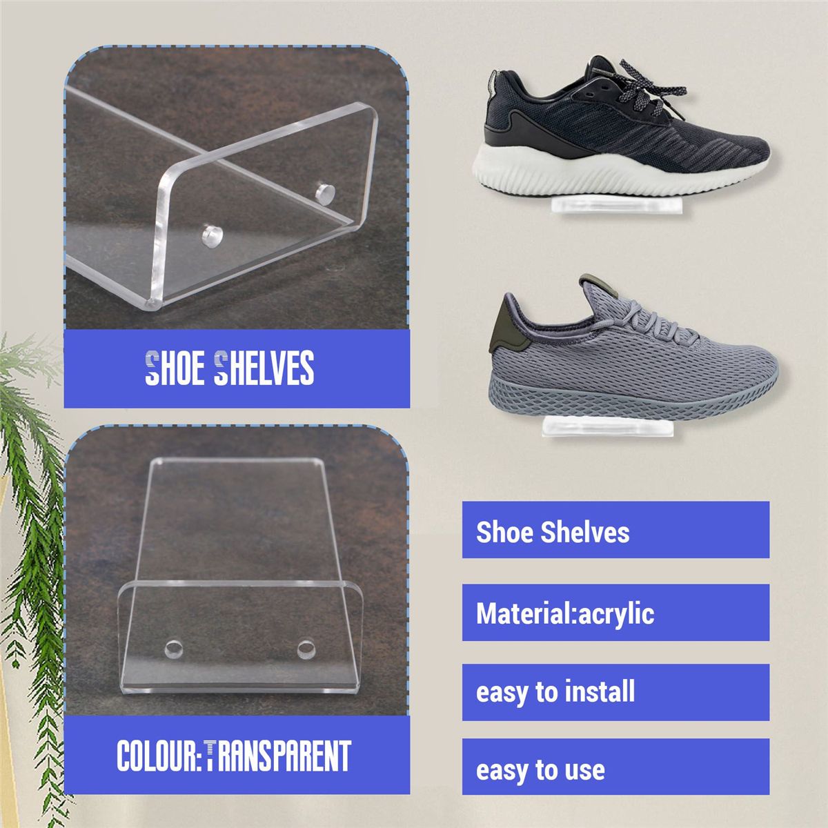 6 Pack Floating Shoe Display,Shelves Wall Mount Levitating S