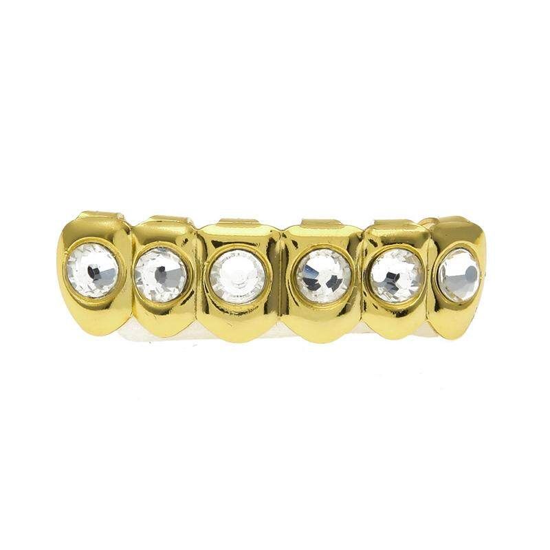 Custom Fit Hip Hop Diamond Gold Plated Teeth Caps Lower Bottom Grillz # Gold Single Tooth Smooth Single Tooth Cover (gold)