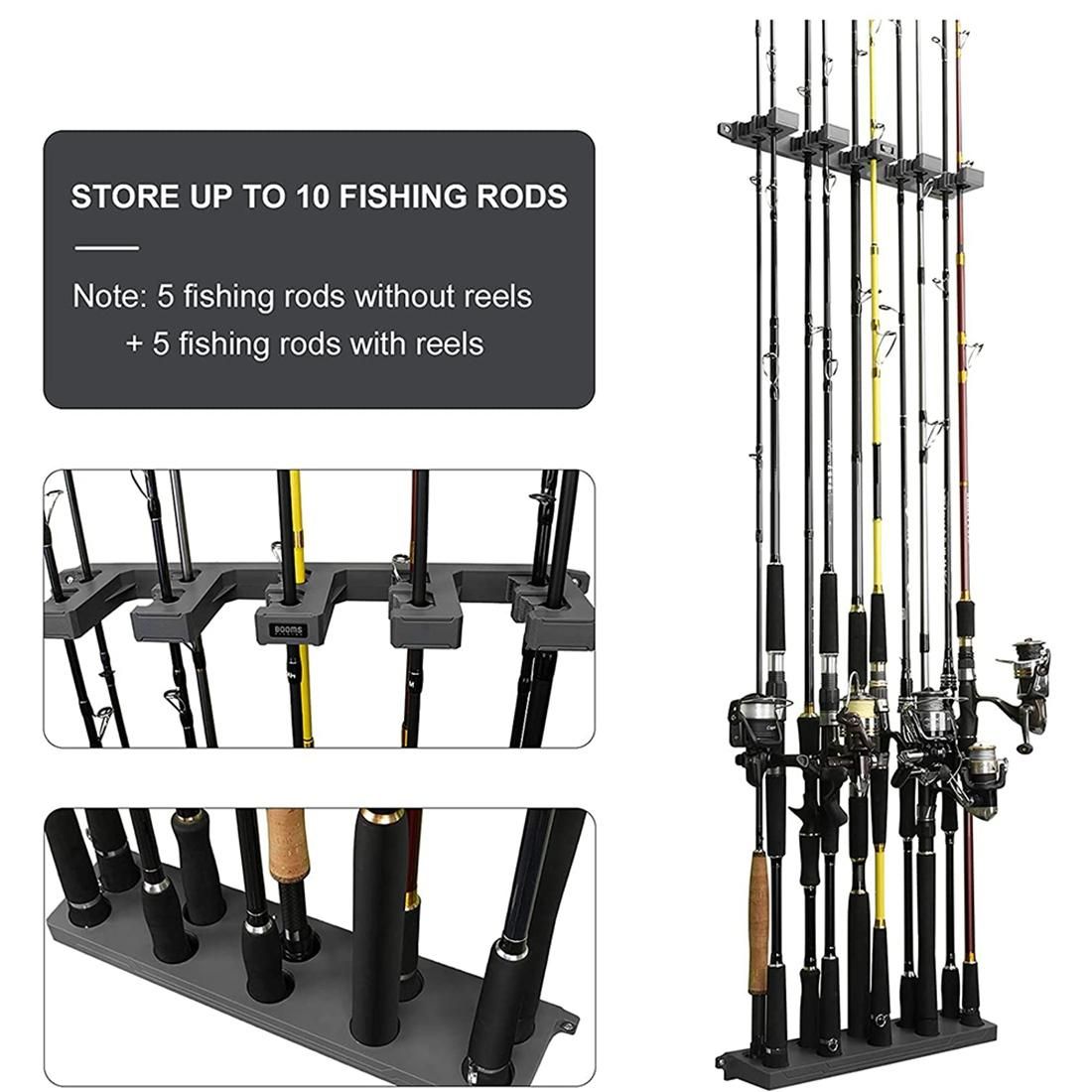 Fishing WV4 Fishing Rod Holders Vertical Wall Rod Rack