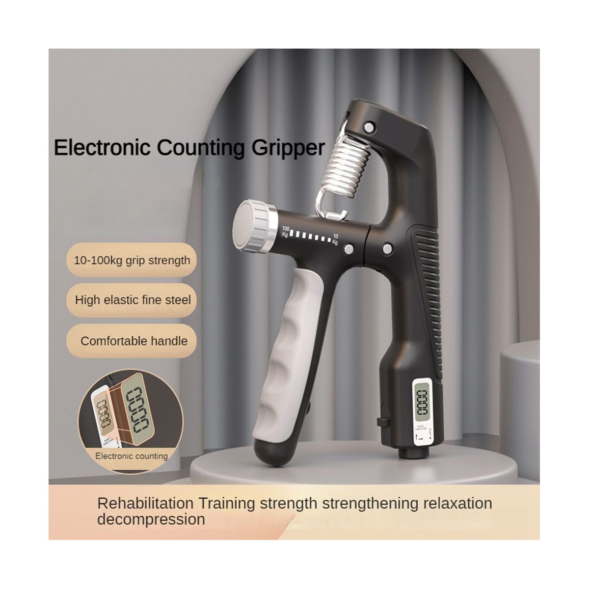 10-100Kg Adjustable Electronic Hand Grip Power Exercise