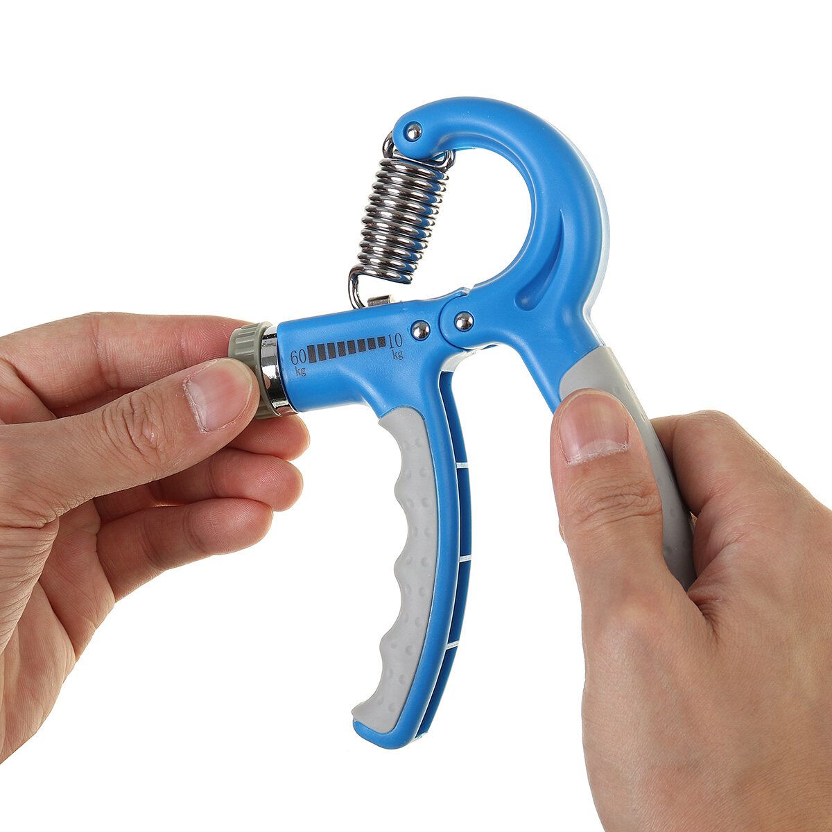 6Pcs/Set Hand Grip Gripper Trainer Countable Training Handshake Tool Adjustable 5-60kg Fitness Wrist Strength Squeezer Finger Strengthener Arm Gym Muscle Blue