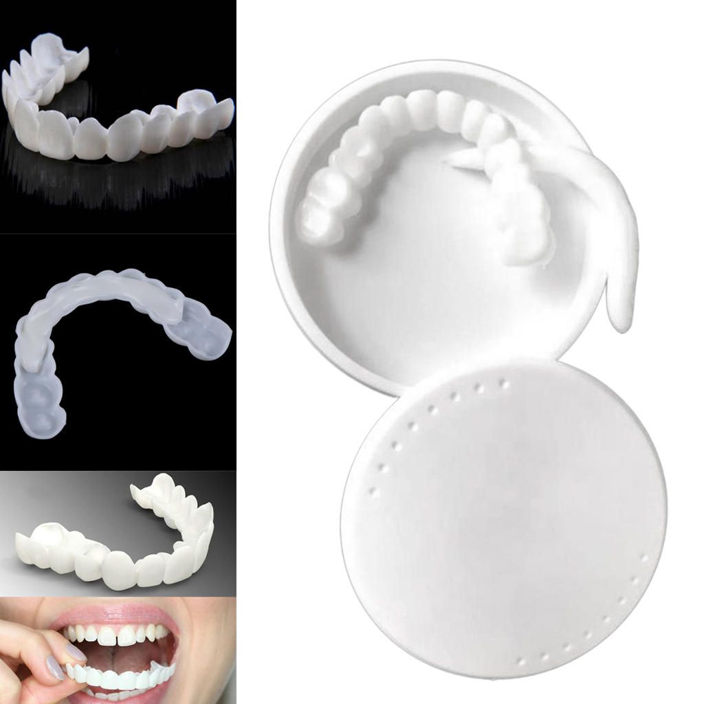 False Teeth Veneers Snap Lower Dental Dentures Silicone  Tooth