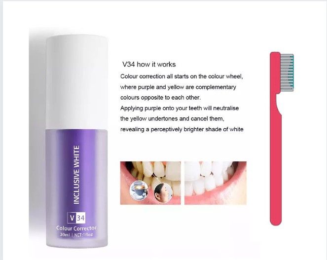 V34 Colour Corrector-Teeth Whitenning Solution Plus A Toothbrush