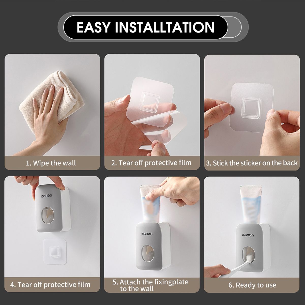Automatic Toothpaste Dispenser Kids Hands Free Wall Mounted