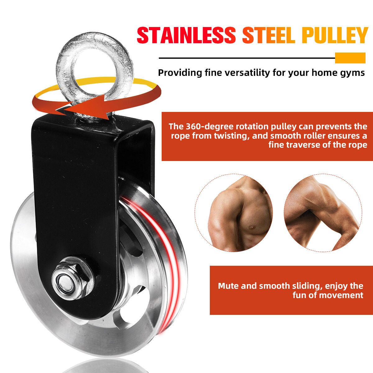 DIY Fitness Pulley Cable System Kit Loading Pin Lifting Arm Biceps Triceps Hand Strength Training Workout Core Exercise