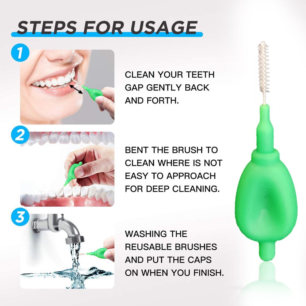 100PCS Slim Brush Tooth Interdental Cleaners Brush