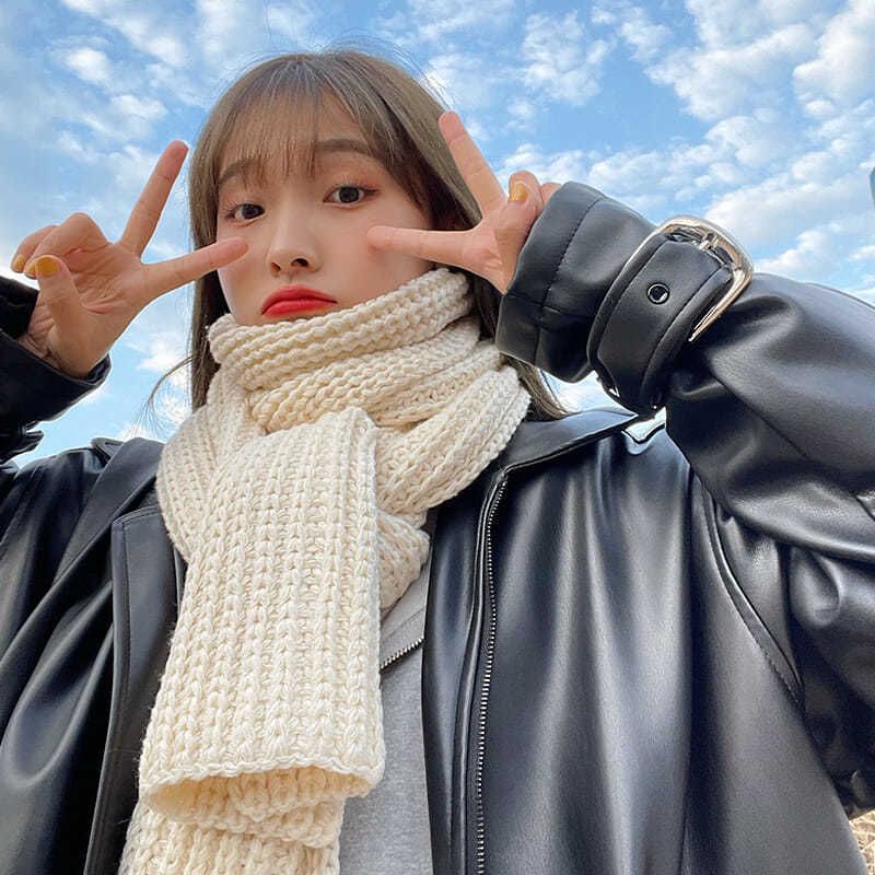 Thick Knitted Scarf Women #39;s Autumn And Winter Korean