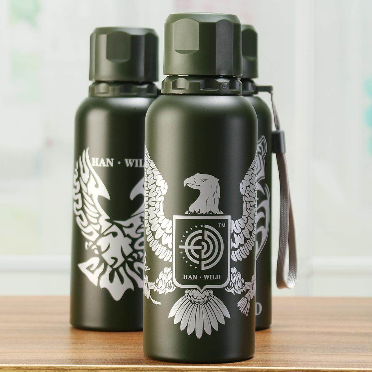 Stainless Steel Vacuum Flask 550ml Green Shield Eagle