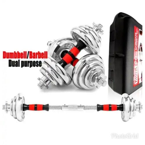 20KG Boxed Chrome Dumbbell With Barbell Extension