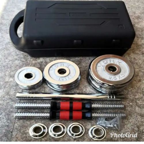 20KG Boxed Chrome Dumbbell With Barbell Extension