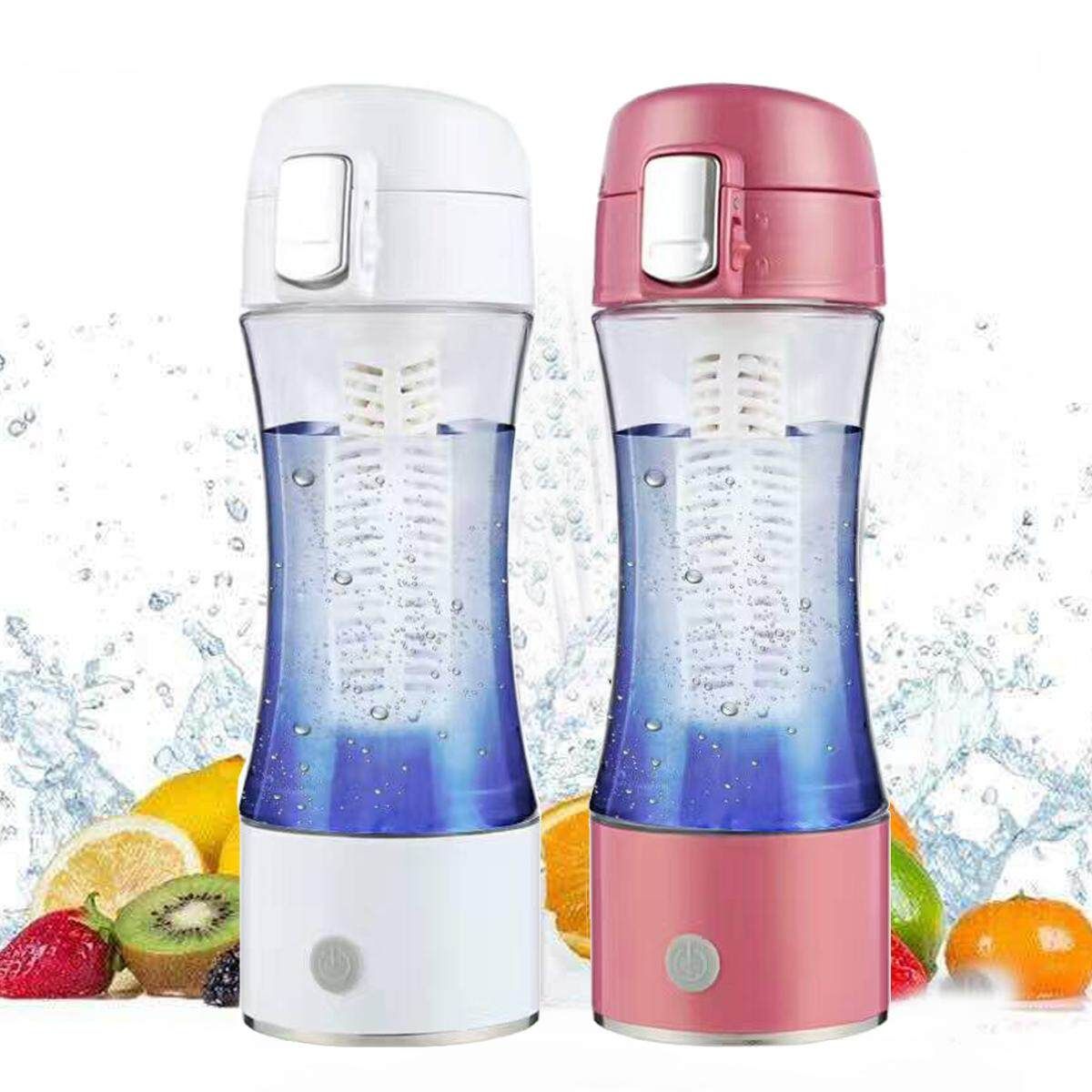 350ml Portable USB H2O H Alkaline Water Lonizer Bottle Sports Cup Filter Travel White White