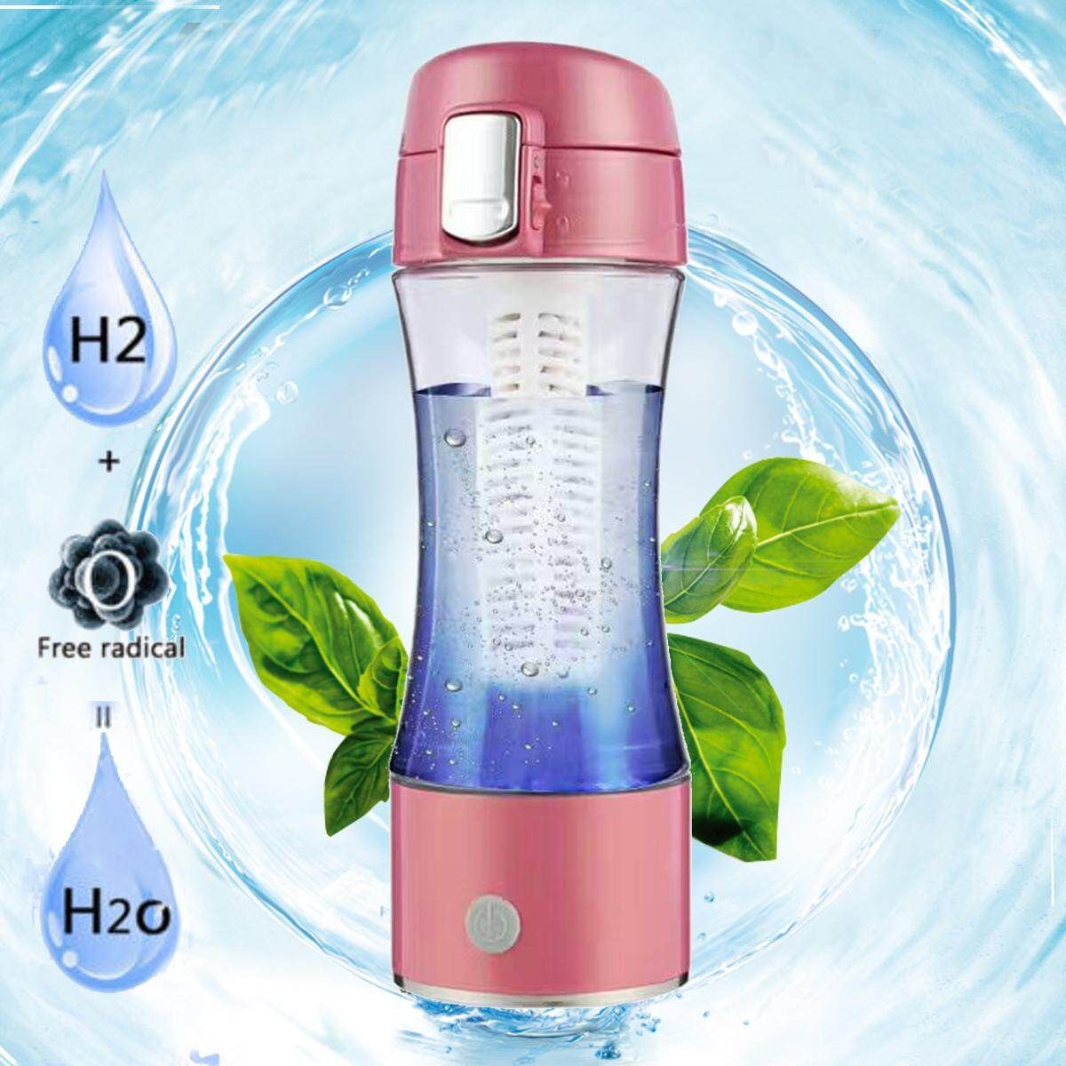 350ml Portable USB H2O H Alkaline Water Lonizer Bottle Sports Cup Filter Travel White White