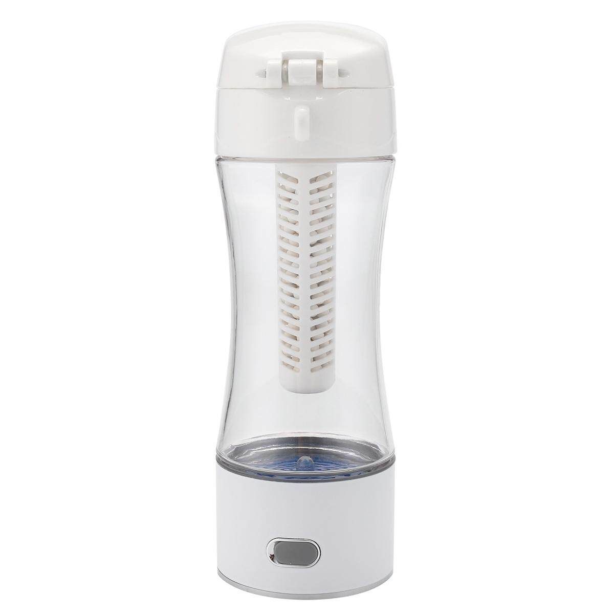 350ml Portable USB H2O H Alkaline Water Lonizer Bottle Sports Cup Filter Travel White White
