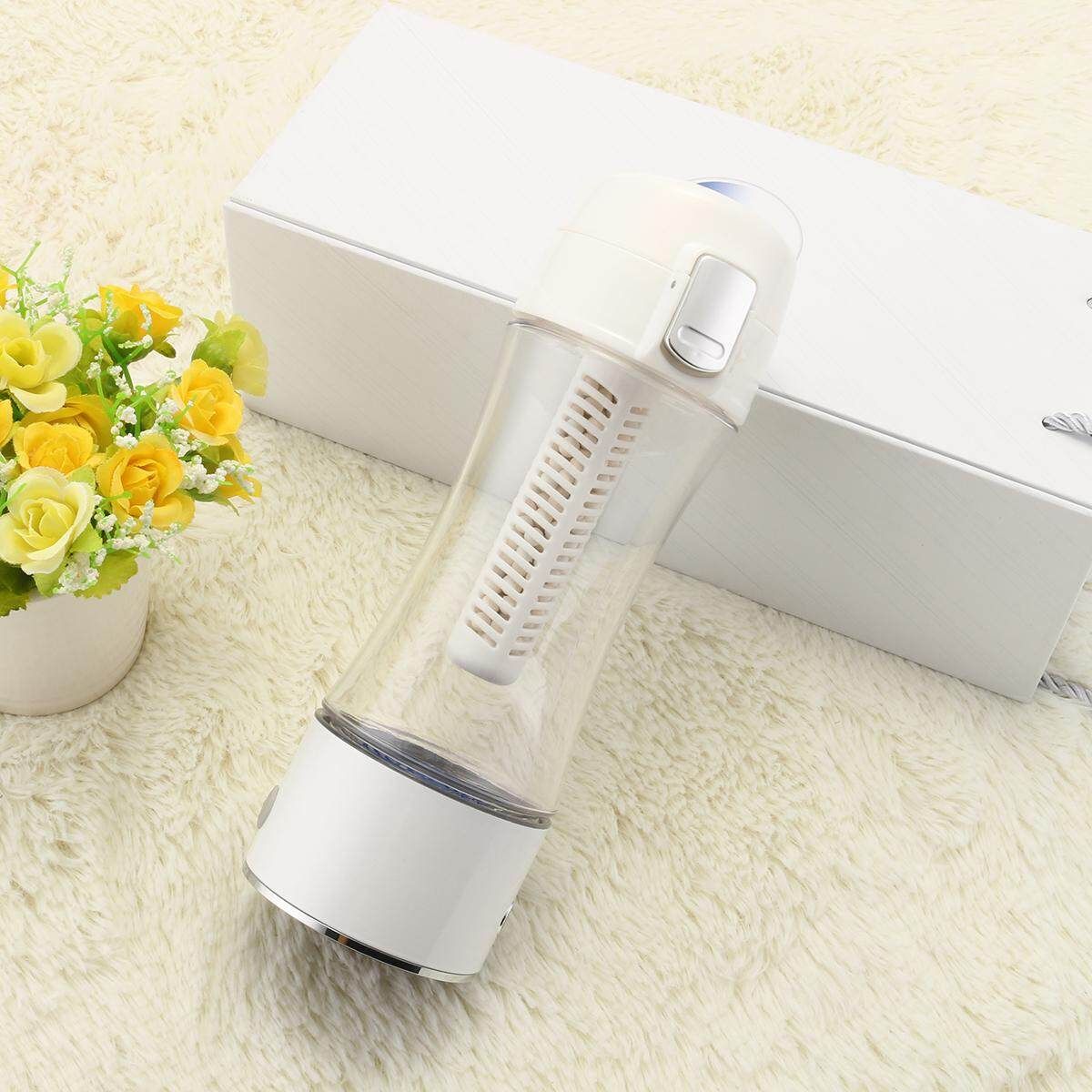 350ml Portable USB H2O H Alkaline Water Lonizer Bottle Sports Cup Filter Travel White White
