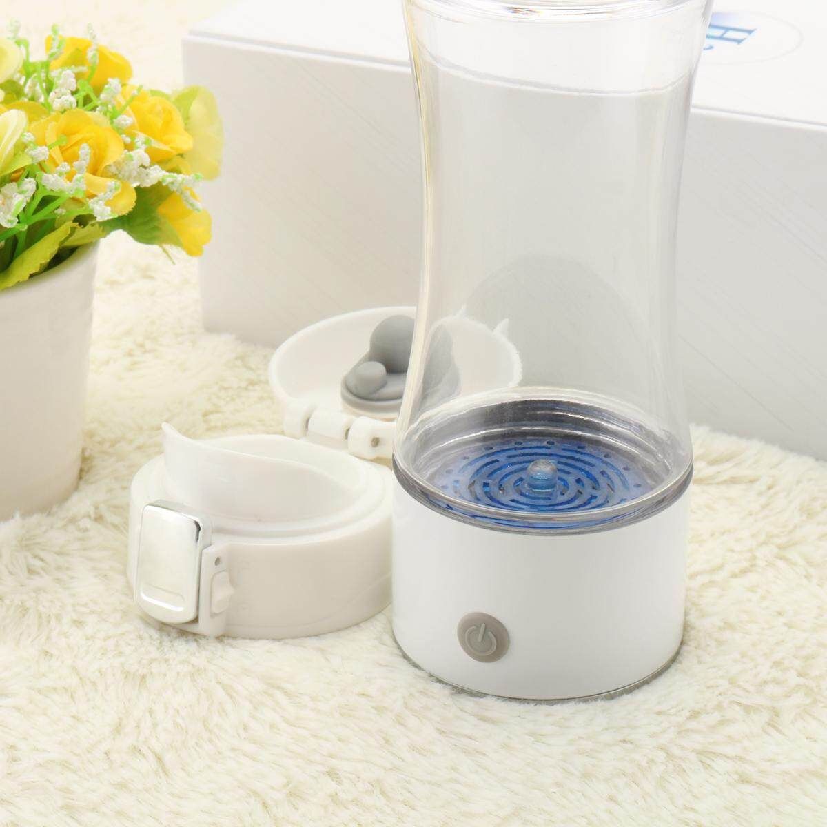 350ml Portable USB H2O H Alkaline Water Lonizer Bottle Sports Cup Filter Travel White White