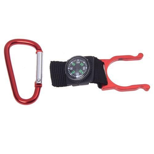 Red Carabiner Water Bottle Holder Camping Hiking With