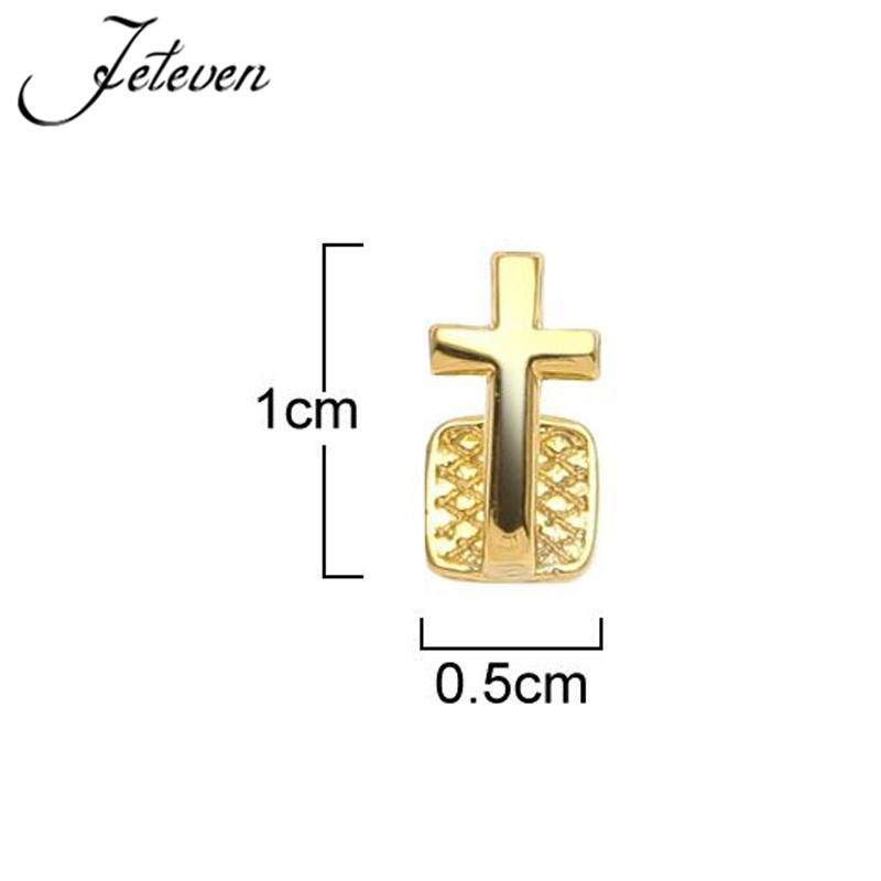 The New Single Cross Gold Teeth Set Of Silver Braces For Teeth Grillz Must Be Sold Directly To Hip-hop Accessories Manufacturers Gold Golden