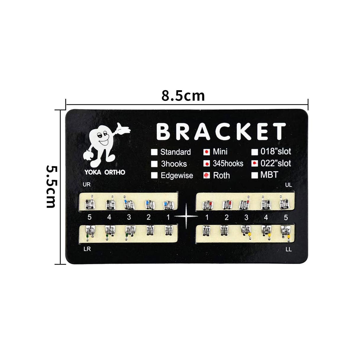 200Pcs Teeth Model Mini Brackets 022 Slot Bondable with Hook on 345