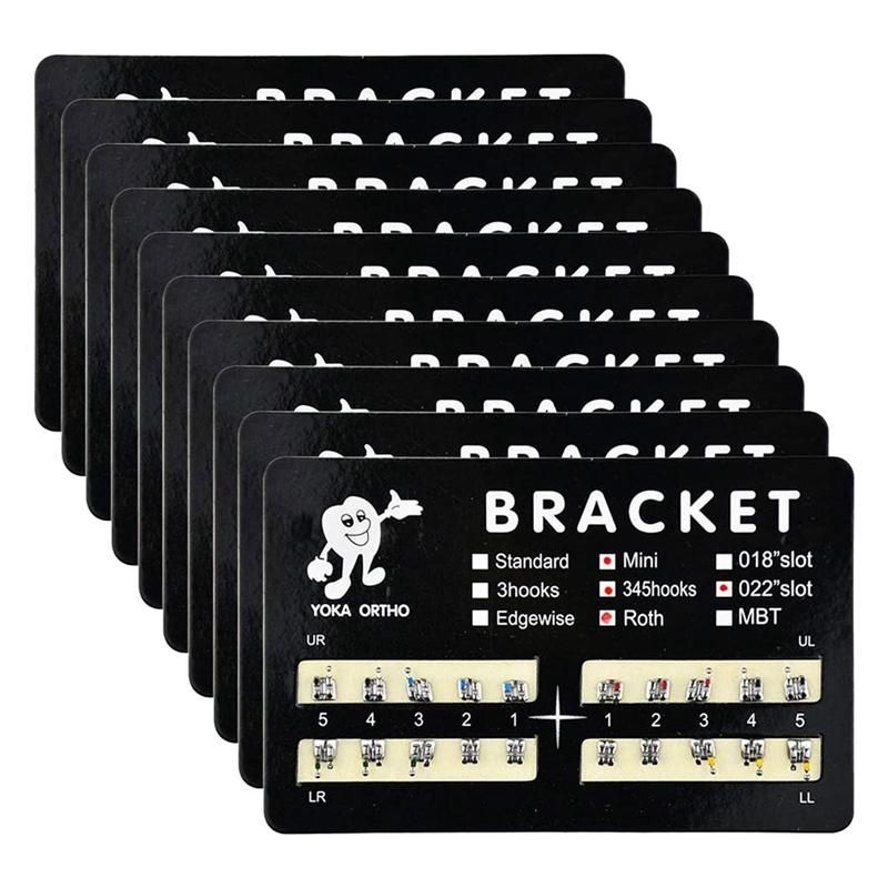 200Pcs Teeth Model Mini Brackets 022 Slot Bondable with Hook on 345