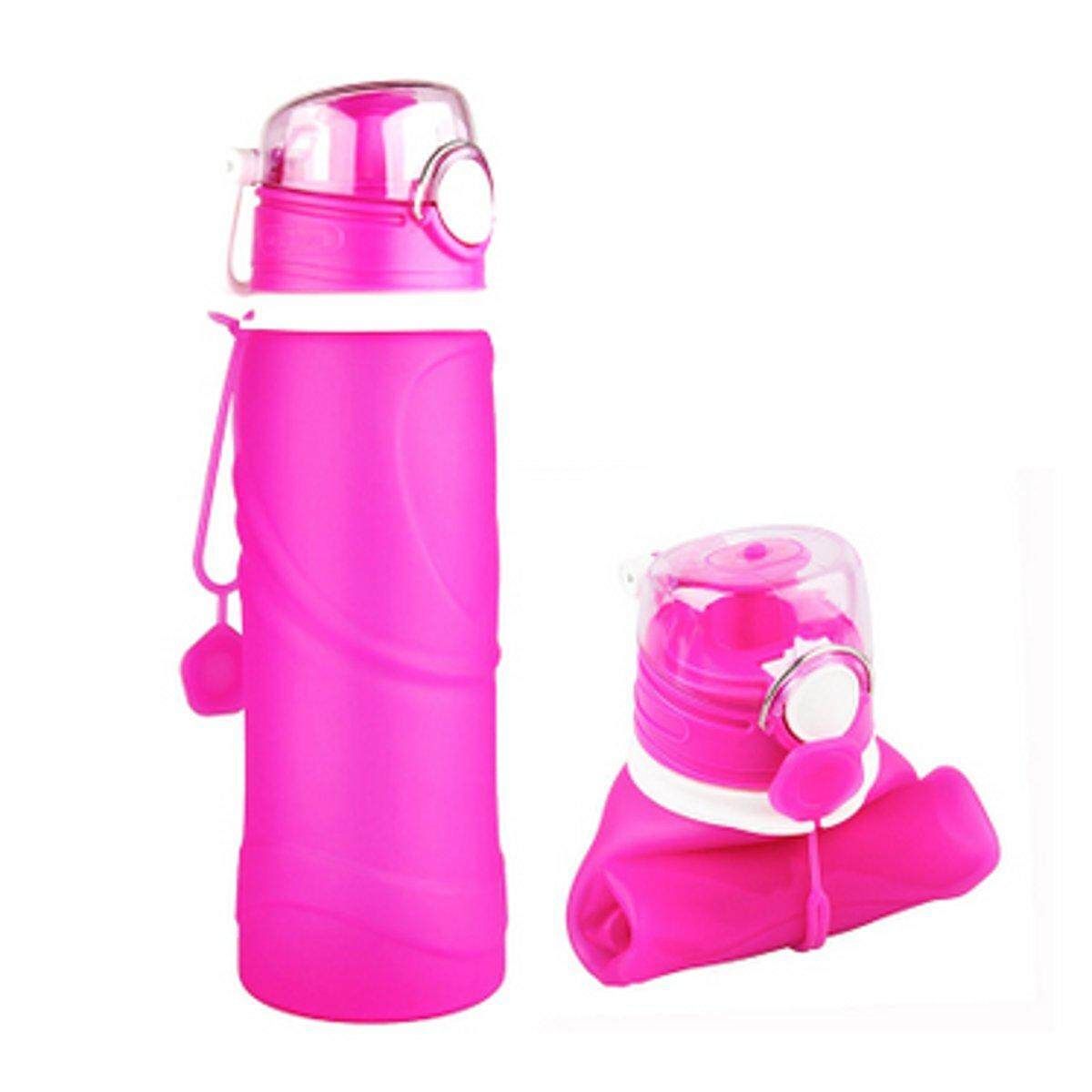 750ml Portable Collapsible Silicone Travel Foldable Water Bottle Handy Drink Cup Purple