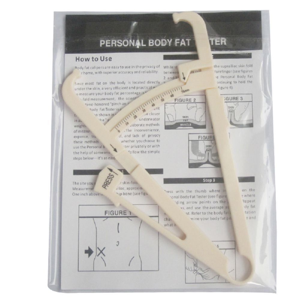 1PC Crossfit Body Loss Tester Calculator Fitness Caliper Clip Measurement Slim Skin-white
