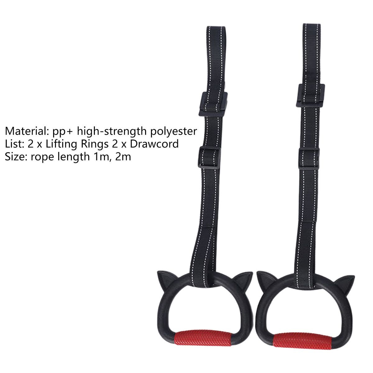 2Pcs Fitness Rings Training Bar Children Gymnastics Rings Red
