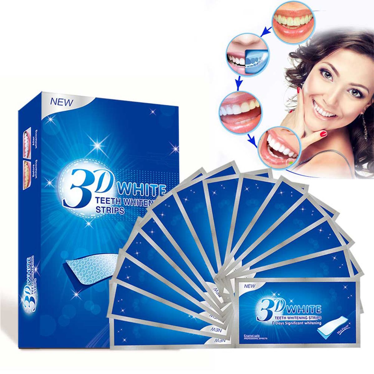 14 Pair Dental White Advanced Teeth Stickers Whitener Strips