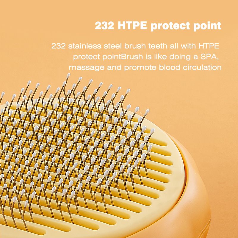 Pet Cat Brush Dog Comb For Cats Dogs Hair Removes Self Cleaning Slicker Brush Removes Loose Underlayers Grooming Comb-
