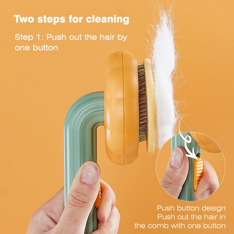 Pet Cat Brush Dog Comb For Cats Dogs Hair Removes Self Cleaning Slicker Brush Removes Loose Underlayers Grooming Comb-