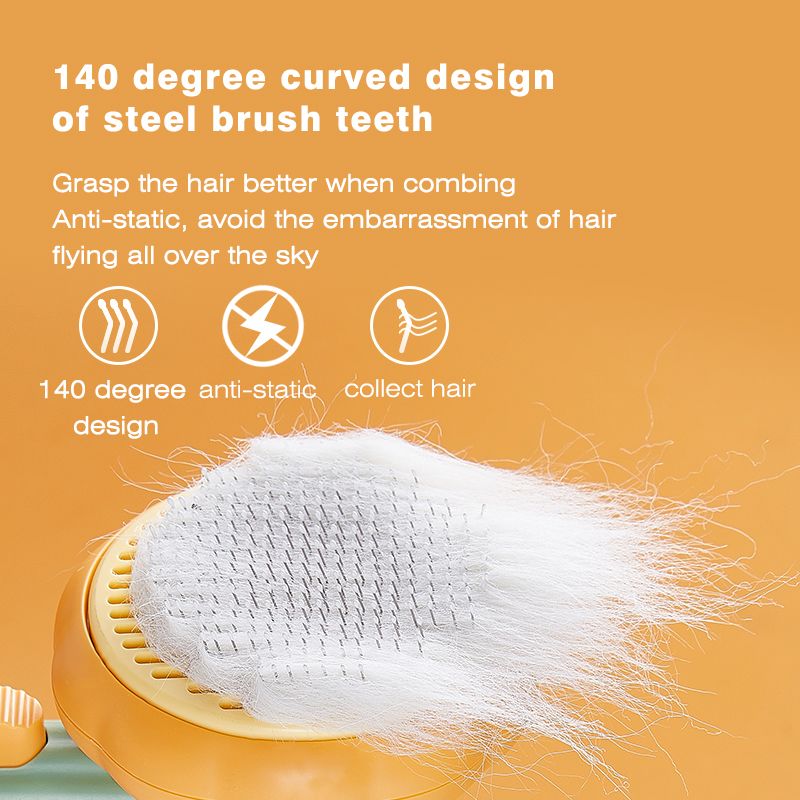 Pet Cat Brush Dog Comb For Cats Dogs Hair Removes Self Cleaning Slicker Brush Removes Loose Underlayers Grooming Comb-