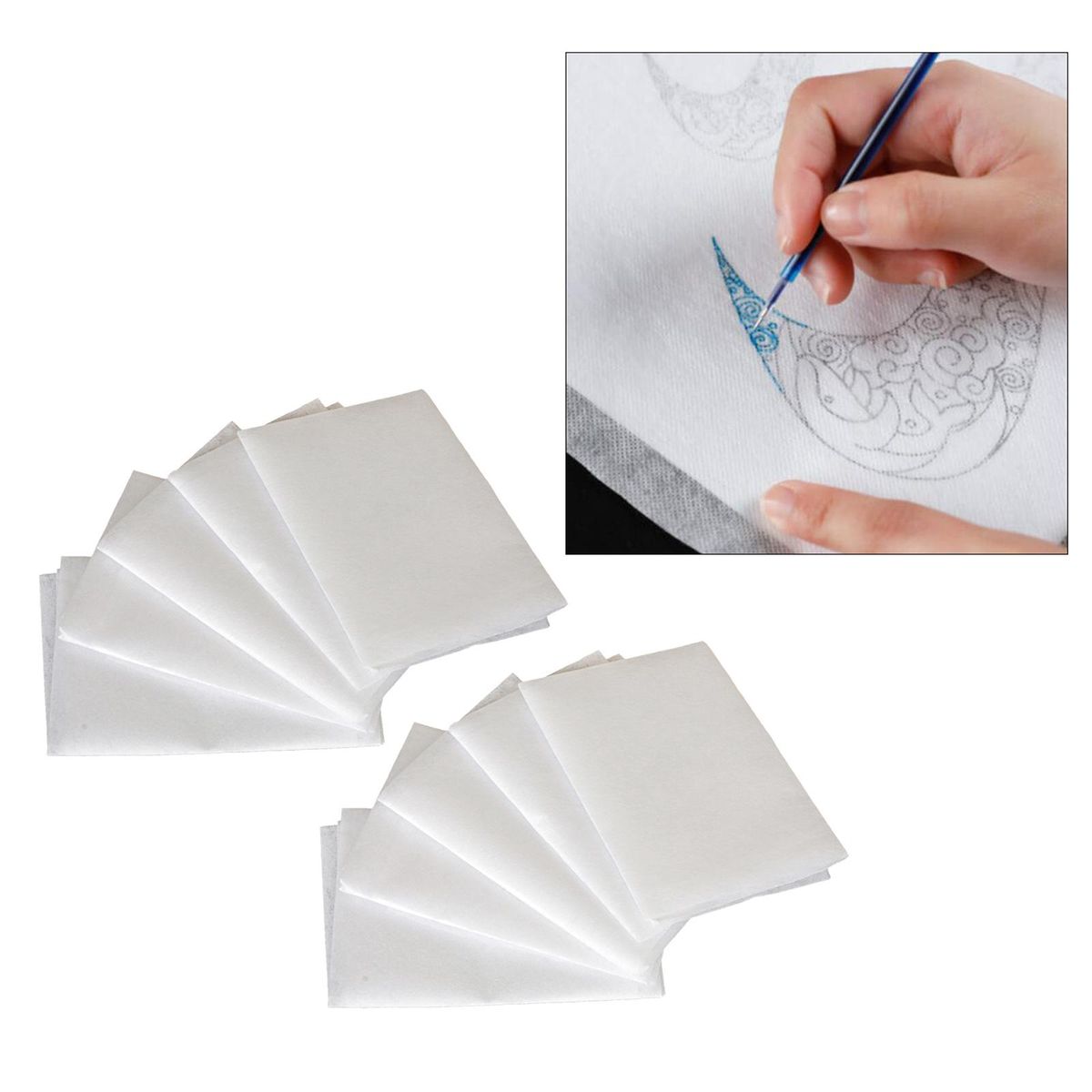 10pcs Wash Away Water Soluble Embroidery Stabilizer For