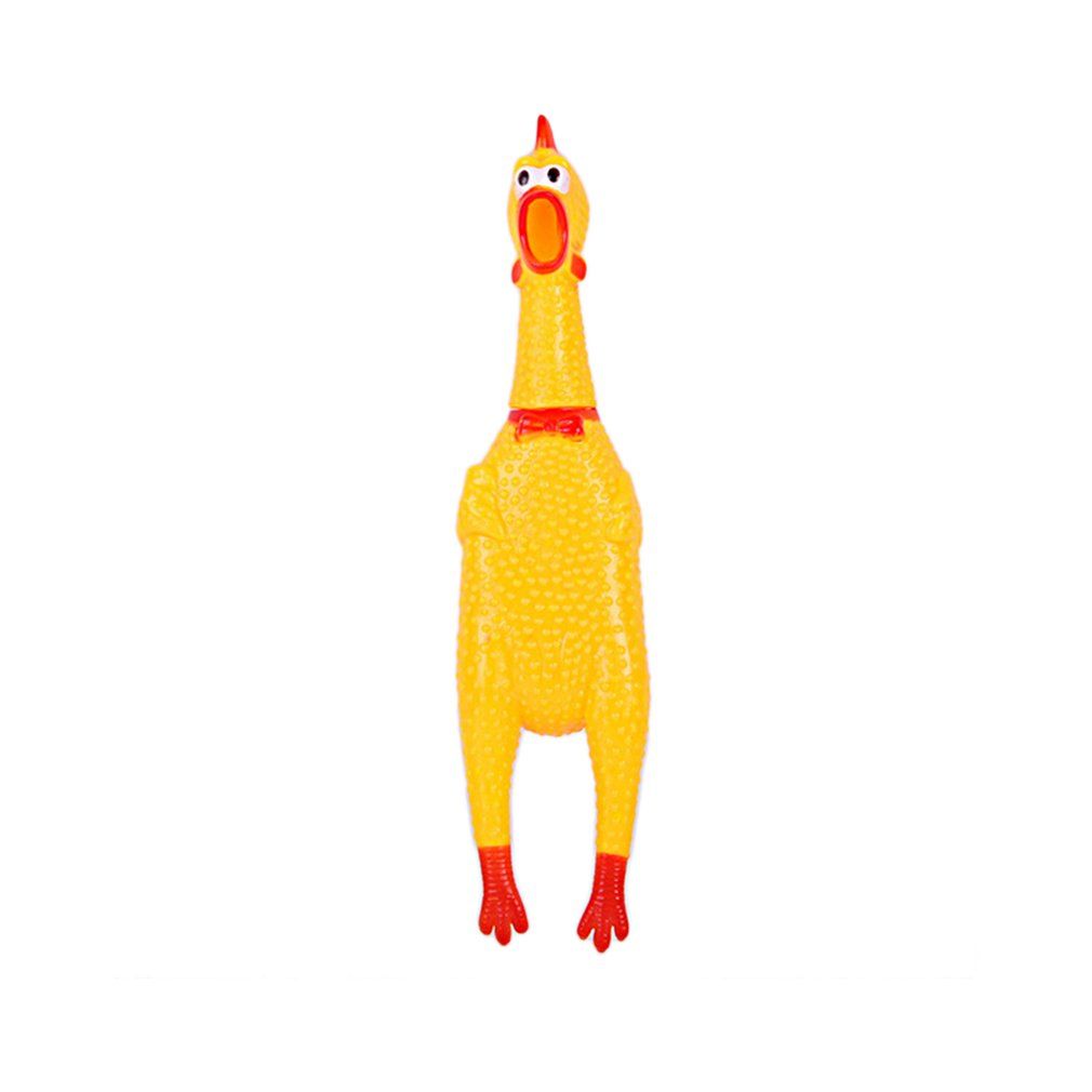 Funny Pet Toy Squawking Rooster Screaming Rubber Chicken Shrilling Dog Cat Toy