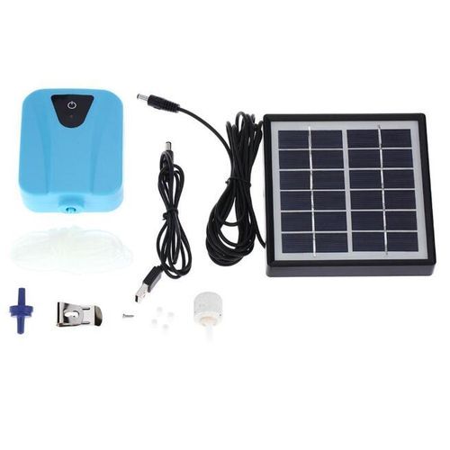 Solar Powered DC Charging Oxygenator Water Oxygen Pump Pond Aerator Aquarium Air Pump