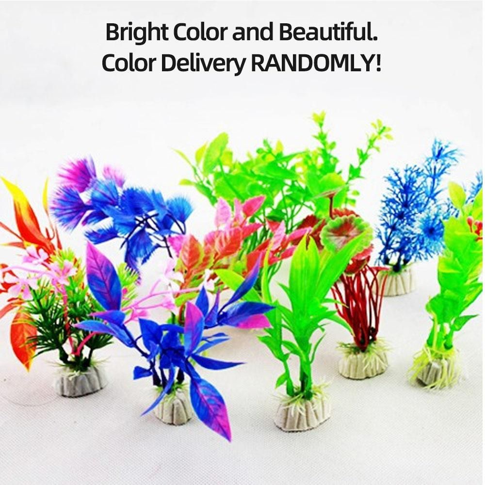 Artificial Aquarium Plants Fish Tank Decorations Plastic Aquarium Plants 10 PCS