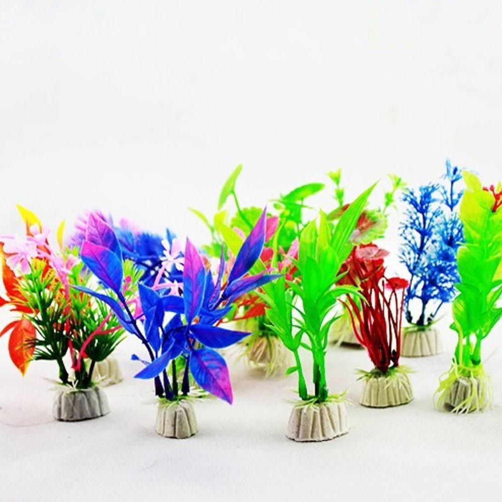 Artificial Aquarium Plants Fish Tank Decorations Plastic Aquarium Plants 10 PCS