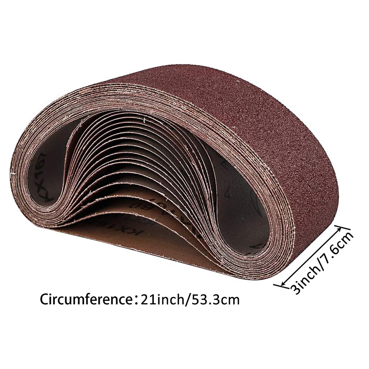 21x3 Inches Sanding Belt (533*76mm), 18 Pack Aluminum Oxide Sanding Belts (3 Each of 60 80 120 180 240 400 Grits) for Belt Sander